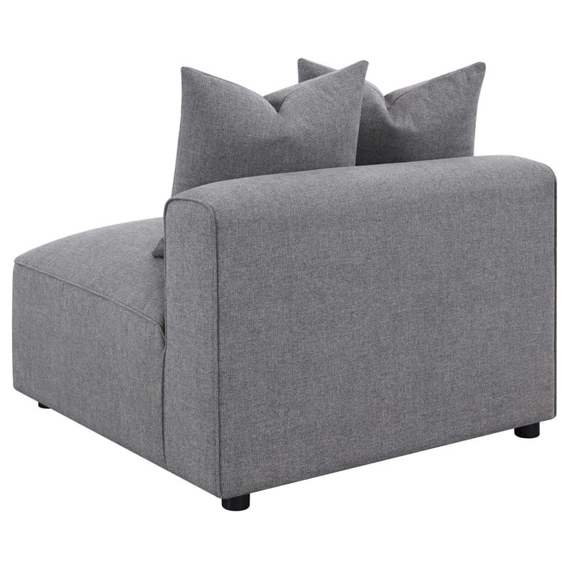 Pemberly Row Fabric Upholstered 6-piece Tight Seat Modular Sectional Gray