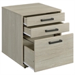 Pemberly Row 3-drawer Modern Wood Square File Cabinet in Whitewashed Gray