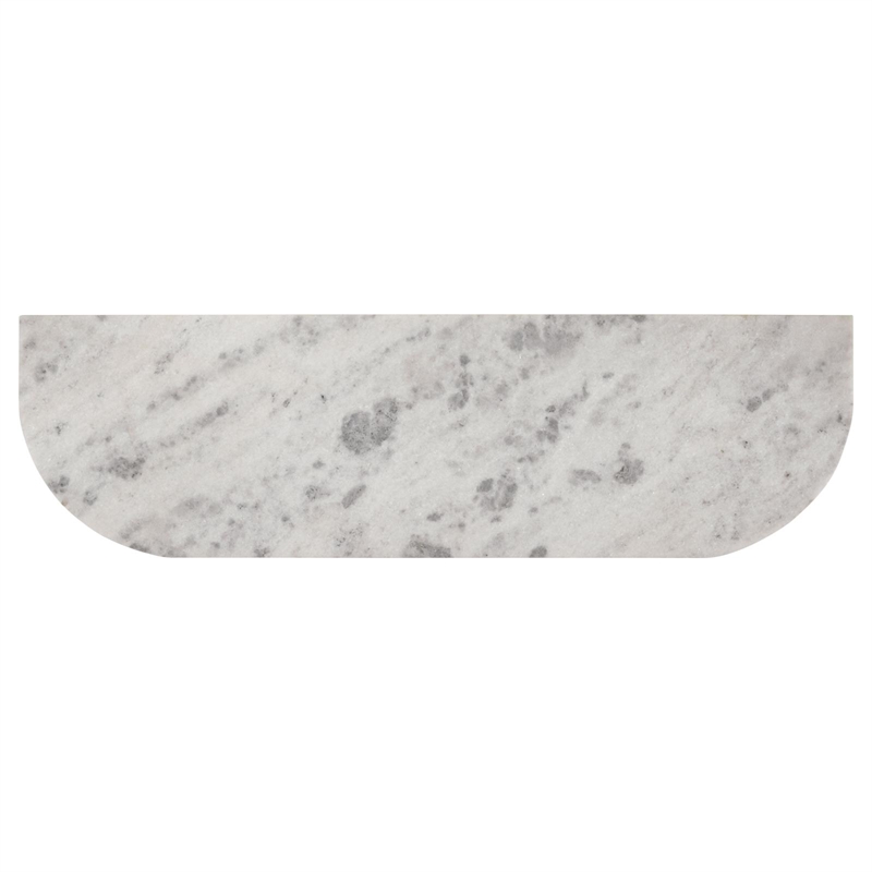 Pemberly Row 4-door Marble Top Dining Sideboard Server in White and Natural