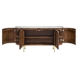 Pemberly Row 4-door Marble Top Dining Sideboard Server in White and Natural