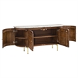 Pemberly Row 4-door Marble Top Dining Sideboard Server in White and Natural