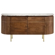 Pemberly Row 4-door Marble Top Dining Sideboard Server in White and Natural
