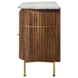 Pemberly Row 4-door Marble Top Dining Sideboard Server in White and Natural