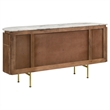 Pemberly Row 4-door Marble Top Dining Sideboard Server in White and Natural