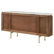 Pemberly Row 4-door Marble Top Dining Sideboard Server in White and Natural