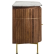 Pemberly Row 4-door Marble Top Dining Sideboard Server in White and Natural