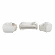 Pemberly Row 3-piece Fabric Upholstered Tight Back Living Room Set in White