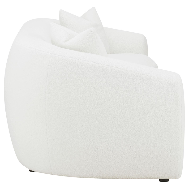 Pemberly Row 2-piece Fabric Upholstered Tight Back Living Room Set in White