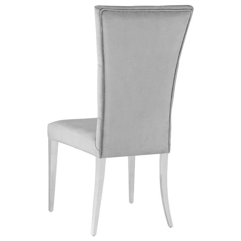 Pemberly Row 5-piece Modern Metal Base Dining Room Set in Gray and Chrome
