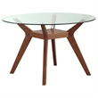 Pemberly Row 5-Piece Round Contemporary Wood & Glass Dining Set in Nutmeg