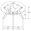 Pemberly Row 5-Piece Round Contemporary Wood & Glass Dining Set in Nutmeg