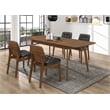 Pemberly Row 5-Piece Rectangular Modern Wood Dining Set in Walnut and Black