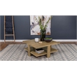 Pemberly Row 1-Shelf Square Farmhouse Engineered Wood Coffee Table in Brown