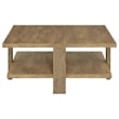 Pemberly Row 1-Shelf Square Farmhouse Engineered Wood Coffee Table in Brown