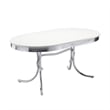 Pemberly Row 5-Piece Contemporary Metal Oval Dining Set in Chrome and Black