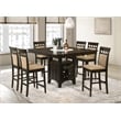 Pemberly Row 7-Piece Wood Counter Height Dining Set in Cappuccino and Beige