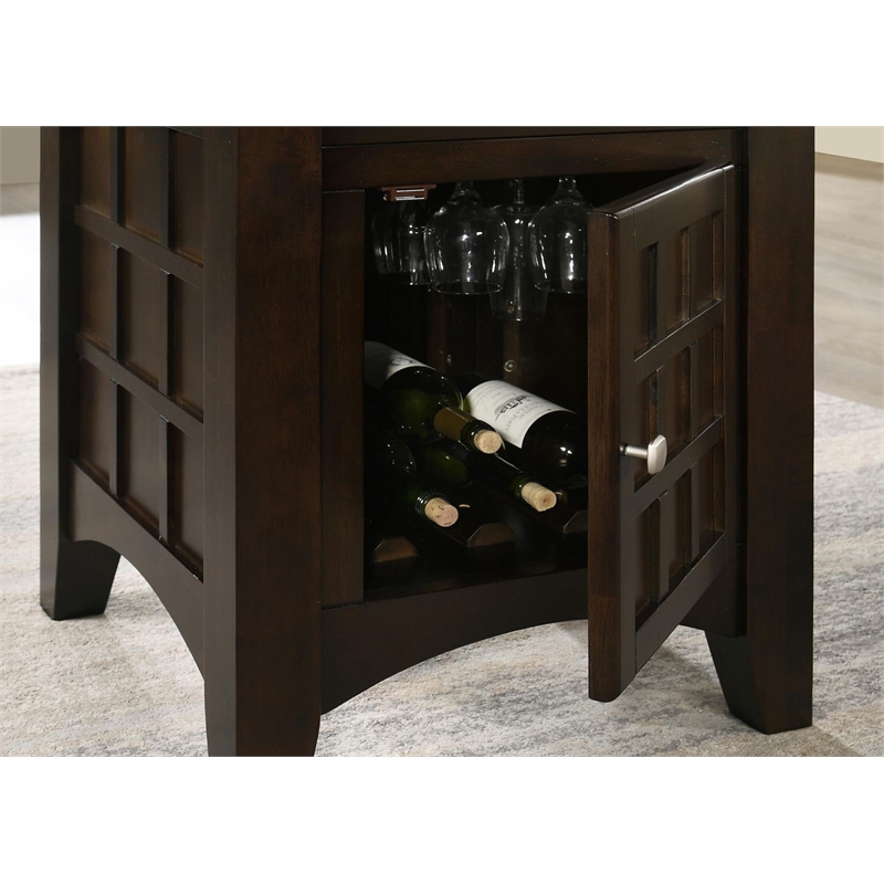 Pemberly Row 9-Piece Wood Counter Height Dining Set in Cappuccino and Beige