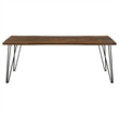 Pemberly Row Hairpin Legs Live-edge Wood Dining Table Sheesham Gray and Gunmetal