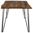 Pemberly Row Hairpin Legs Live-edge Wood Dining Table Sheesham Gray and Gunmetal