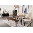 Pemberly Row Hairpin Legs Live-edge Wood Dining Table Sheesham Gray and Gunmetal