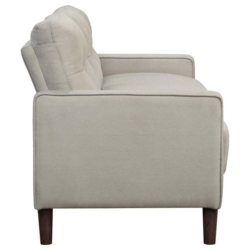 Pemberly Row 2-Piece Upholstered Fabric Sofa Set with Track Arms in Beige
