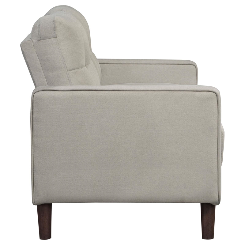 Pemberly Row 2-Piece Upholstered Fabric Sofa Set with Track Arms in Beige