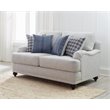Pemberly Row Contemporary Fabric Recessed Arms Upholstery Loveseat in Gray
