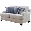 Pemberly Row Contemporary Fabric Recessed Arms Upholstery Loveseat in Gray