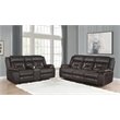Pemberly Row 2-piece Faux Leather Upholstered Motion Living Room Set Brown