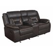 Pemberly Row 2-piece Faux Leather Upholstered Motion Living Room Set Brown