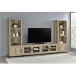 Pemberly Row 3-piece Transitional Wood Entertainment Center in Antique Pine
