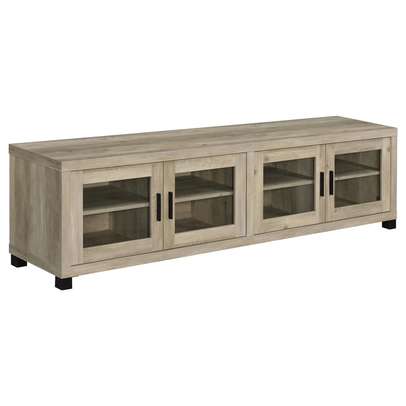 Pemberly Row 3-piece Transitional Wood Entertainment Center in Antique Pine