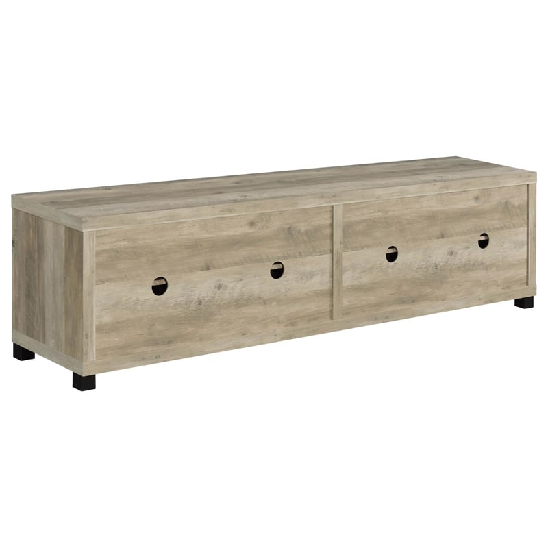 Pemberly Row 3-piece Transitional Wood Entertainment Center in Antique Pine