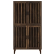 Pemberly Row 4-door Farmhouse Engineered Wood Tall Accent Cabinet Dark Pine
