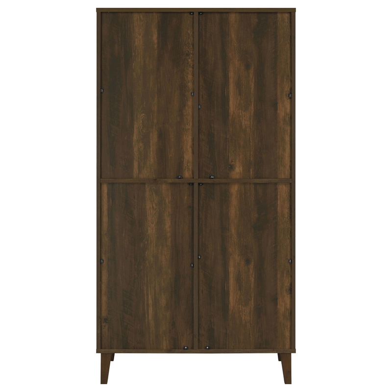 Pemberly Row 4-door Farmhouse Engineered Wood Tall Accent Cabinet Dark Pine