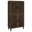 Pemberly Row 4-door Farmhouse Engineered Wood Tall Accent Cabinet Dark Pine