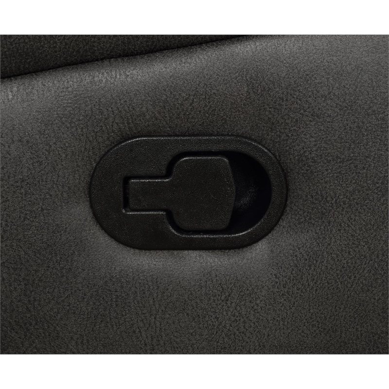 Pemberly Row Faux Leather Upholstered Tufted Back Motion Loveseat Charcoal