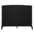 Pemberly Row Fabric Upholstered Curved Headboard Eastern King Bed in White