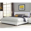 Pemberly Row 5-Piece Faux Leather Eastern King Bedroom Set in Glossy White