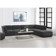 Pemberly Row 6-Piece Upholstered Fabric Modular Sectional in Dark Charcoal