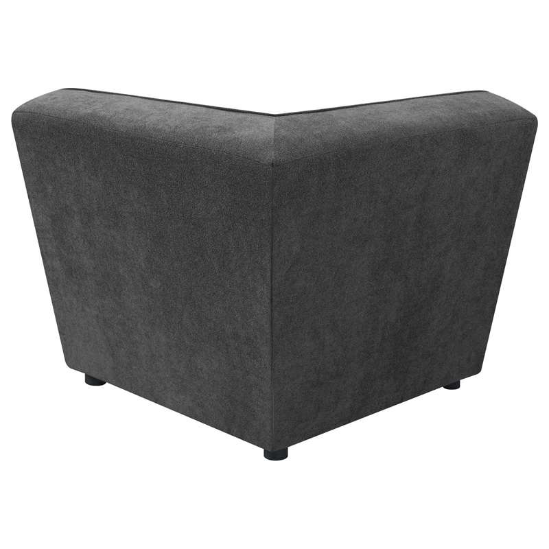 Pemberly Row 6-Piece Upholstered Fabric Modular Sectional in Dark Charcoal