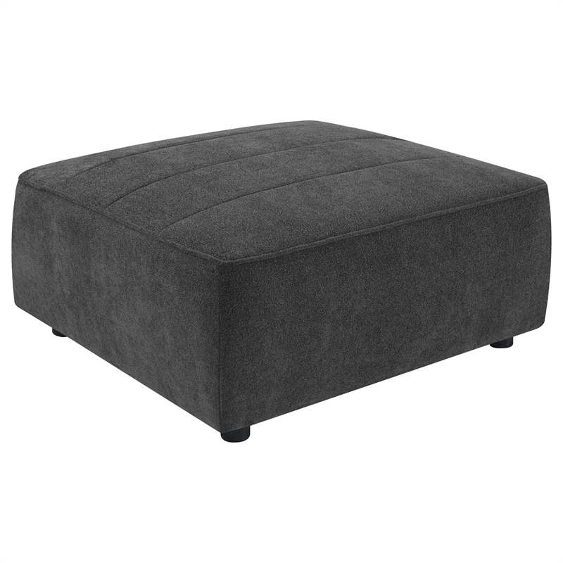 Pemberly Row 6-Piece Upholstered Fabric Modular Sectional in Dark Charcoal