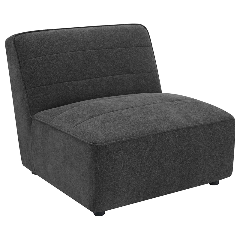 Pemberly Row 6-Piece Upholstered Fabric Modular Sectional in Dark Charcoal