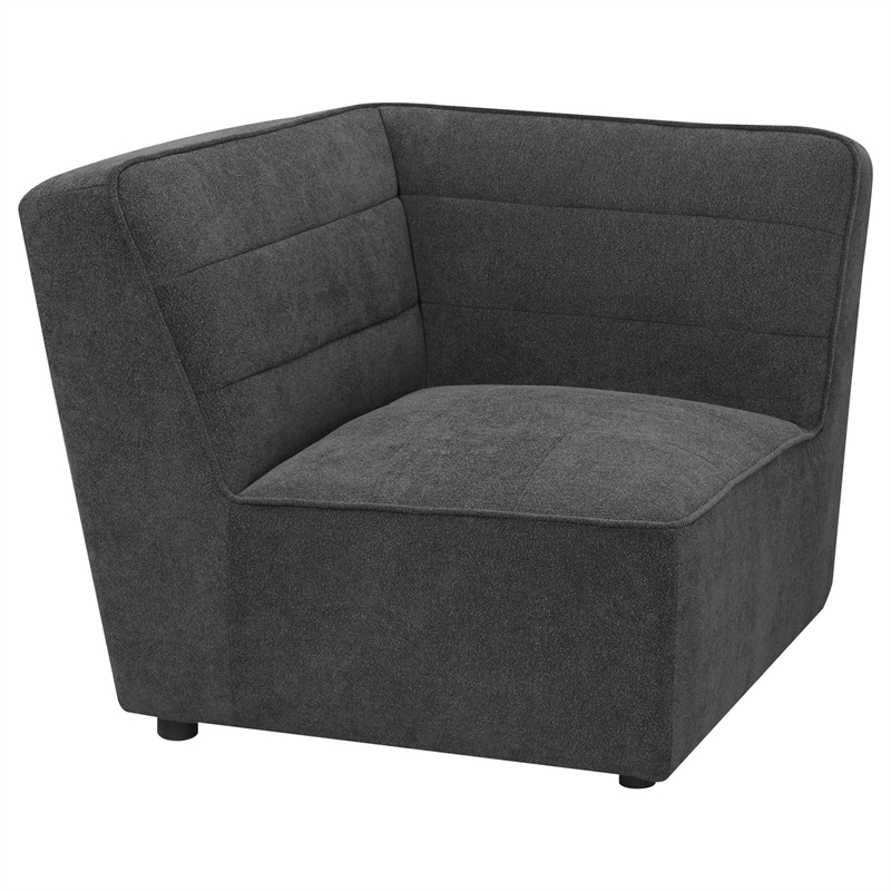 Pemberly Row 6-Piece Upholstered Fabric Modular Sectional in Dark Charcoal