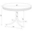 Pemberly Row 5-Piece Contemporary Metal Round Dining Set in Chrome and Red