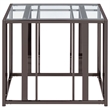 Pemberly Row Metal Rectangular Glass Top End Table in Clear and Black Nickel