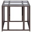 Pemberly Row Metal Rectangular Glass Top End Table in Clear and Black Nickel