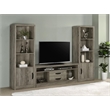 Pemberly Row 3-Piece Farmhouse Wood Entertainment Center in Gray Driftwood