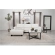 Pemberly Row Modern Fabric Upholstered Curved Arms Sectional Sofa in White