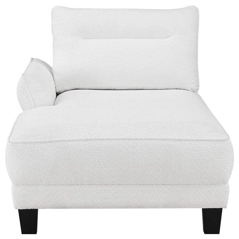 Pemberly Row Modern Fabric Upholstered Curved Arms Sectional Sofa in White